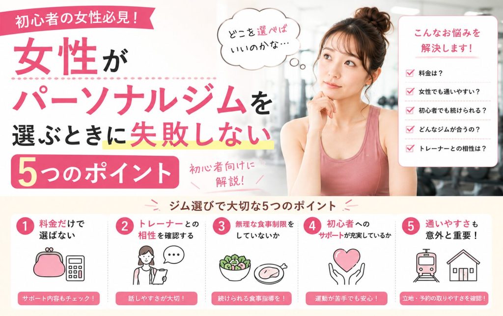 女性がパーソナルジムを選ぶときに失敗しないポイント｜初心者向けに解説